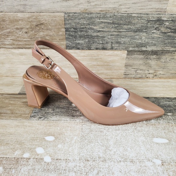 Vince Camuto Shoes - Vince Camuto Hamden Womens Pumps 11 M Brown Patent Leather Pointed Toe Slingback